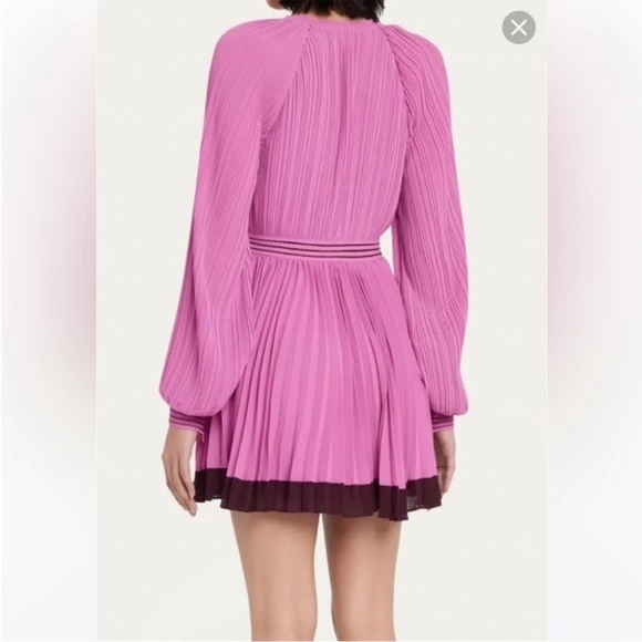 Jonathan Simkhai NWT Pink Pleated Tie Front Dress - Picture 2 of 11